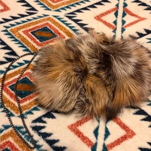 Genuine Fur Clutch with Chain Strap